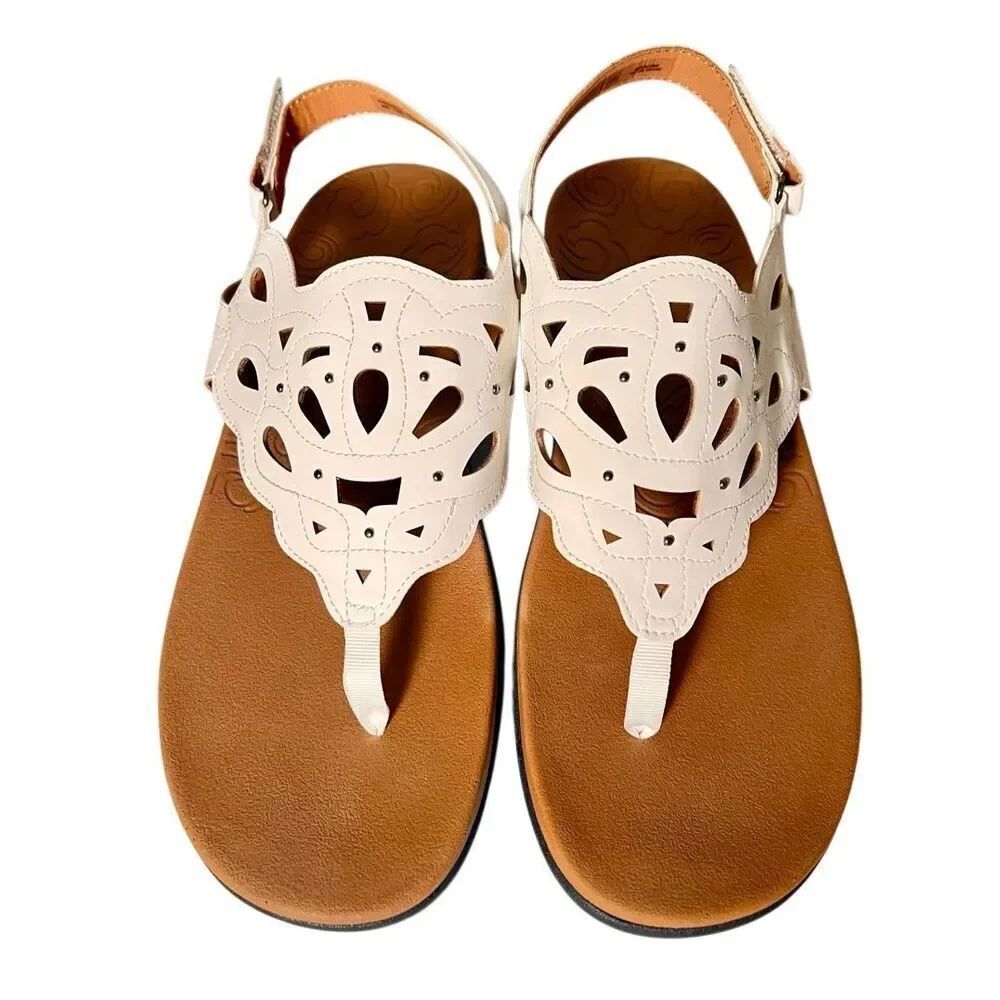 Rockport Ridge Sling Floral Comfort Sandals Off White Size 11